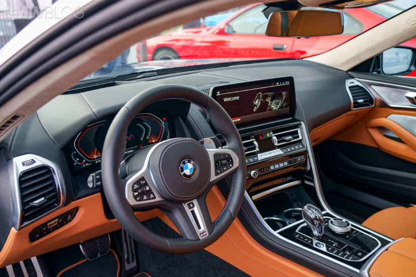 BMW 8 Series steering wheel and screens