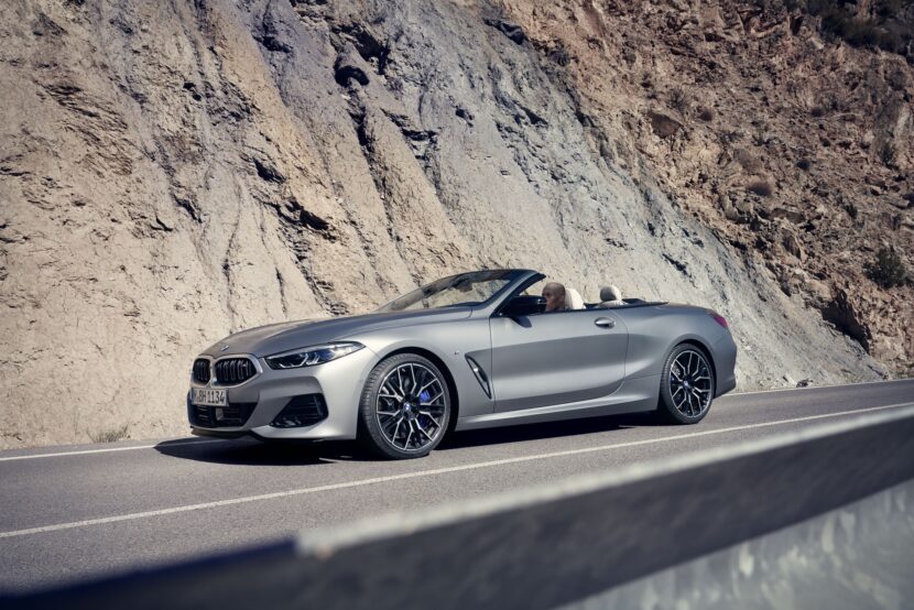BMW 8 Series Convertible on a mountain road