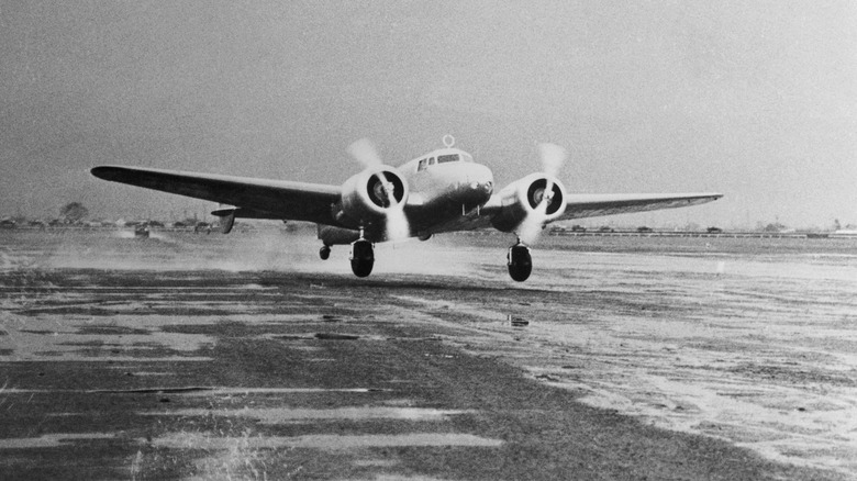 Amelia Earhart's Lockheed Electra 10E takes off