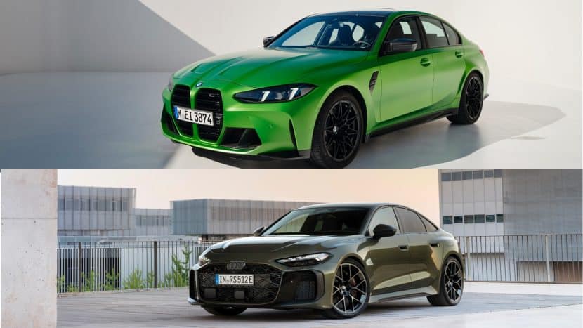 RS5 SEDAN V M3 SEDAN FRONT THREE QUARTERS RS5 SEDAN V M3 SEDAN FRONT THREE QUARTERS