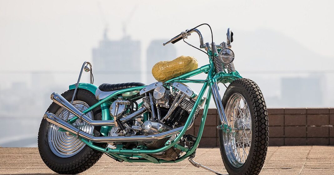 Team Effort: A Harley Shovelhead With a Literal Peanut…
